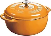 [Lodge] Enameled Cast Iron Dutch Oven, 7.5 Qt, Apricot