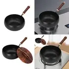 Wok Pan Induction Cooker General Gas Uncoated Wood Handle Pans Chinese Wok
