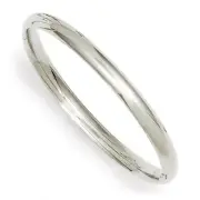 14k 14kt White Gold 3/16 White Gold Hinged Baby Bangle Bracelet 6 inch