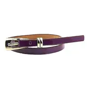 Women's Fashion Candy Color Faux Leather Buckle Skinny Belt Thin Waistband Sash BoSaiD Purple