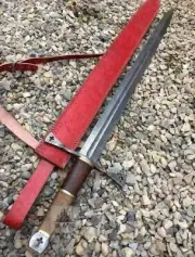 Hand Forged Damascus Steel Viking Sword Battle Ready Medieval Sword With Sheath
