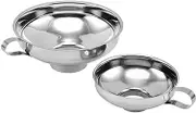 AIMALL Stainless Steel Wide Mouth Funnel - Large Diameter Thickened Design for Easy Sauce and Salad Dressing Transfer, Household and Commercial Use, 5.82 in and 4.13 in Openings