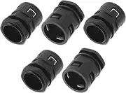 X AUTOHAUX 36mm / PG29 Cable Glands 34.5mm / 1.36" Bellows Waterproof Joint Straight-Through PA6 Nylon Black 5 Pcs