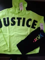 NWT Girls Justice Logo Hoodie 16/18Plus - Size 16/18 rainbow leggings (6)