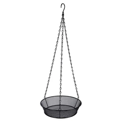 Hanging Bird Feeder Tray Platform Metal Mesh Bird Seed Feeder for Outdoors