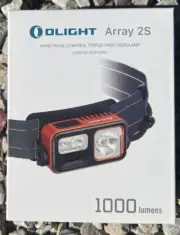 Olight Array 2S Orange Headlamp with Headband & Battery, 1000LMN NIB RARE Motion