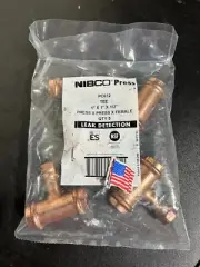 LOT 0F 5 - 1" x 1/2" NIBCO VIEGA PROPRESS FEMALE TAP TEE's *MADE IN USA* *NIB*