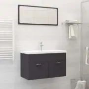 Contemporary Bathroom Furniture Set Chipboard Vanity Cabinet Basin And Mirror
