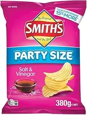 Smith's Crinkle Cut Salt and Vinegar Party Size Chips 380 g