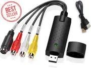 USB 2.0 VHS to Digital Converter, RCA to USB Video Capture Card for PC, Mac