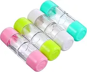 [Ipetboom] 4PCS Lens Case Mini Travel Storage Box for Rgp Hard and Cosmetic Lenses Pink White Blue Green Compact and Convenient Holder for Easy Lens Organization