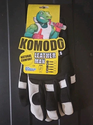 Komodo Pair Of Leather Unisex WORK Gloves - Small 634801 Tradie -
