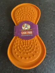 Lick Mat for Dogs Freezer Friendly Lick Pad for Dogs Poochie Butter Orange New