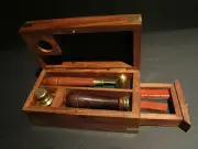 Antique Vintage Style Wax Seal Stamp Kit w Brass Burner Spoon Stamp Box Set
