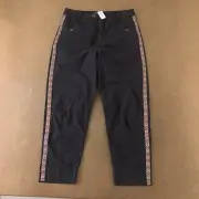 Anthropologie Women's Size 6 Black High Waisted Tapered Side Stripe Pants New