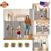 Scratch-Resistant Extra Tall Retractable Baby & Dog Safety Gate 85" Wide