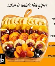 Dried Fruit Gift Basket–Holiday Food Tray - Birthday, Sympathy, Mom, Dad,