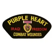 PURPLE HEART COMBAT WOUNDED IRAQI FREEDOM W/ MEDAL PATCH VETERAN WIA OIF Iron-On
