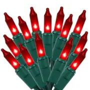 150 Count 33Ft Red Christmas Lights Mini Bulb String Lights for Xmas Tree