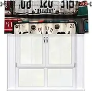 GaxfjRu Old License Plate print Valance Room Darkening Blackout Valances 3 Inch Rod Pocket Window Valance for Bathroom
