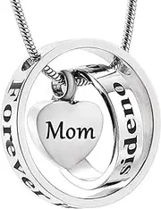 DOTUIARG Carved No Longer by My Side,Forever in My Heart Cremation Jewelry Hold Loved Ones Ashes Memorial Urn Necklace Keepsake
