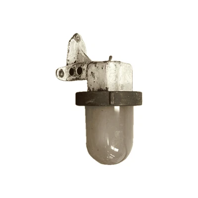Vintage Unpolished Brass and Steel Sconce