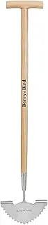 Berry&Bird Garden Edging Shovel, 99.8cm/39.3in Stainless Steel Pointed Shovel, Serrated Edger with T-Grip Wooden Handle, Half-Moon Lawn Edger, Trenching Tool for Removing Weeds between Lawn and Border