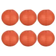 6pcs 8 Inch Folding Hanging Paper Lanterns for Wedding Home Party Orange