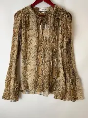 Diane Von Furstenberg Python Kola Silk Blouse Snake Print Top Medium M NWT Top