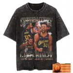 STEPHEN CURRY 籃球運動員復古水洗 T 恤/NBA STEPHEN CURRY 遊戲衣架超大 T 恤