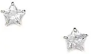 [JewelryWeb] 14k White Gold 5x5mm Star CZ Simulated Diamond Screw Back Earrings Stud Earring for Women
