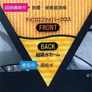 日本AION Premium鍍膜車專用雙層構造纖維鹿皮巾 (43×32.5cm) 1入 916-Y