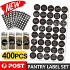 400X Printed Spice Jar and Pantry Label Set Chalkboard Round Stickers Labels New