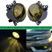 Pair Fog Light Lamp Replacement Yellow Blub For Acura Honda Ford Nissan Subaru (for: Porsche)