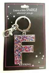 Ganz Sparkle Glitter Keyring Key Chain Letter Initial "F"