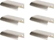 LC LICTOP Thick Curved Edge Pull Handles, 80mm/3.15" Edge Finger Tab Handle for Caibnets Drawer Closet Door Wardrobe Cupboard, 64mm/2.52" Hole Spacing, 6 Pcs Nickel Edge Pulls