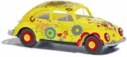 HO 1:87 Busch # 52963 - Volkswagen Beetle with pretzel window, hippie box