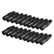 20 Pack XLR 3 Pin Male MIC Snake Audio Adapter Plug Audio Microphone DMX Cabl...