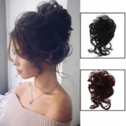 Womens Hair Piece Chignon Messy Bun Ponytail Hair Curly .FAM3 Hair Q1O7