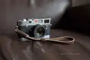 Handmade Real Leather wrist camera strap for vintage film EVIL camera Dark Brown