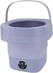 [Dpofirs] Portable Washing Machine, Mini Washing Machine with High Capacity and 3 Modes, Deep Cleaning, Semi-Automatic Washing, Foldable Washing Machine with Gentle Spin for Socks, (Purple)