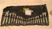 22 Piece Vintage PITTSBURGH Chrome Vanadium Metric / SAE Wrench set 1/4-7/8 6-19