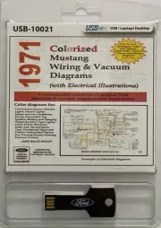 1971 Colorized Ford Mustang Wiring and Vacuum Diagrams (USB)