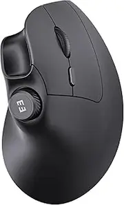 seenda Ergonomic Mouse Rechargeable, Vertical Wireless Mouse with Volume knob, Quiet clicks, 3 Device Connection (Bluetooth or USB), Optical Mice for Windows, PC/Mac- Black