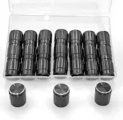24pcs Shaft Metal Potentiometer Control Knobs 6mm,Black Guitar Pedal Black
