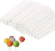 200 Count White Lollipop Sticks,6-Inch Paper Sticks Sucker Stick for Cake Pops,Cupcake Toppers,Candy Melt,Chocolate,Cookie,Dessert(Dia 3.5mm)