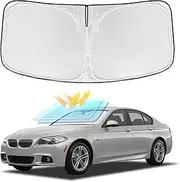 for BMW 5 Series 2011-2016 Windshield Sun Shade - 4 Layers Car Sunshades for Front Windows Shade Cover Custom Fit 5 Series 525i 520i 528i 530i 535d 535i 550i Sun Visor Blocks UV Rays Car Accessories