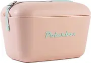 [POLARBOX] Portable Cooler - 12L Mini Beach Cooler, Vintage Design, Adjustable Handle, for Camping