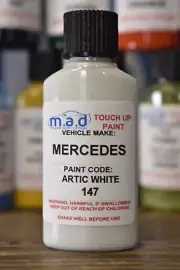 Mercedes Benz Artic White 147 9147 Touch Up Kit Bottle Brush Repair Paint