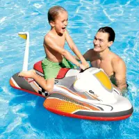 在飛比找蝦皮商城精選優惠-兒童充新品氣摩托艇游泳圈水上飛艇坐騎戲水拍照浮排把手安全浮椅